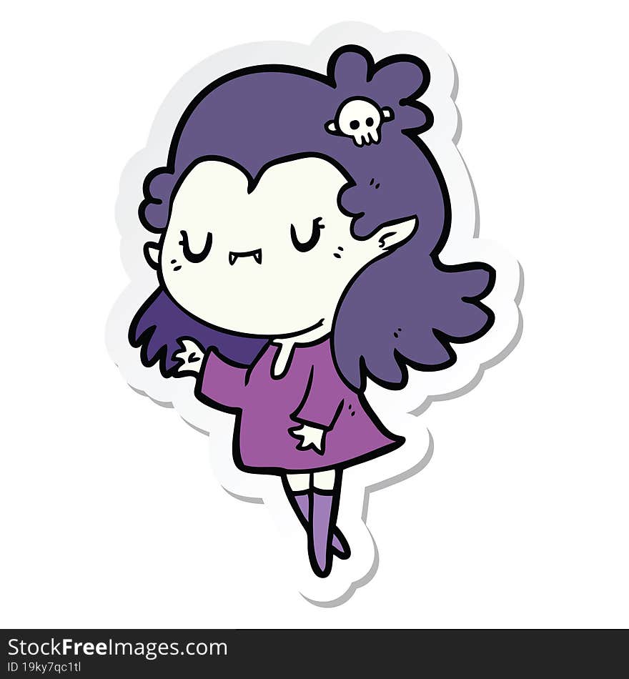 sticker of a cartoon vampire