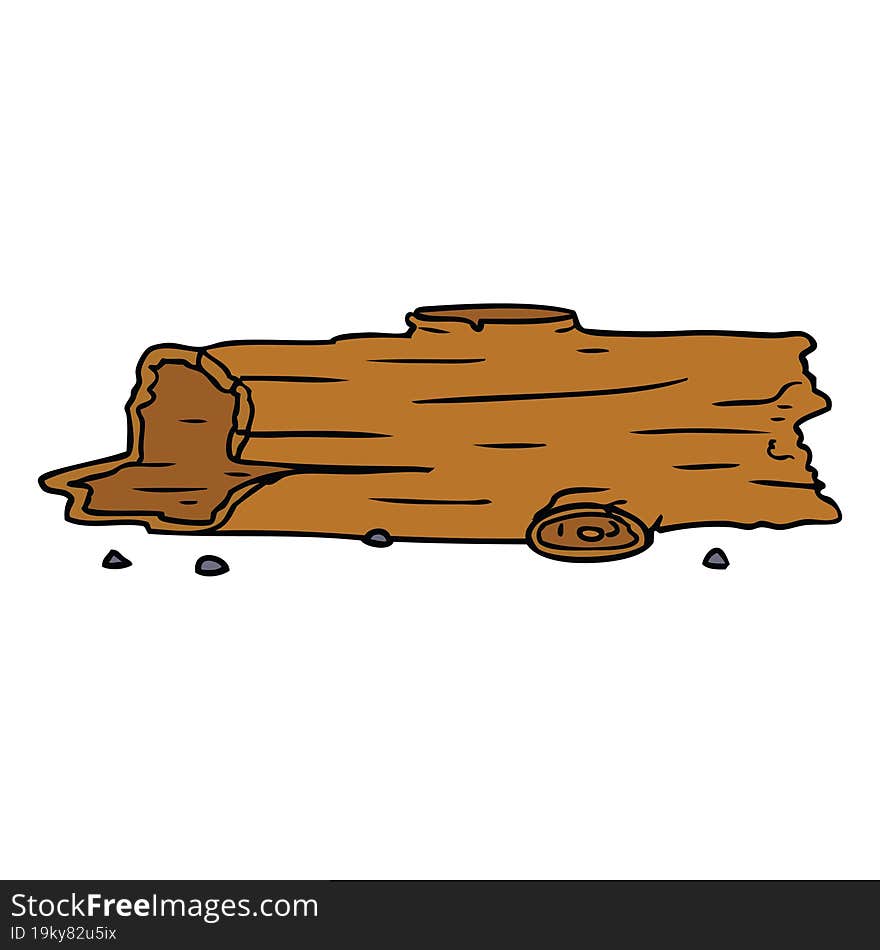 cartoon doodle of a tree log