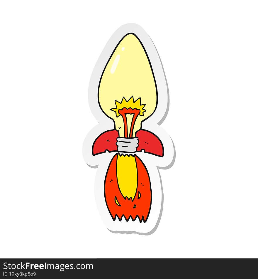 Sticker Of A Cartoon Amazing Rocket Ship Of An Idea