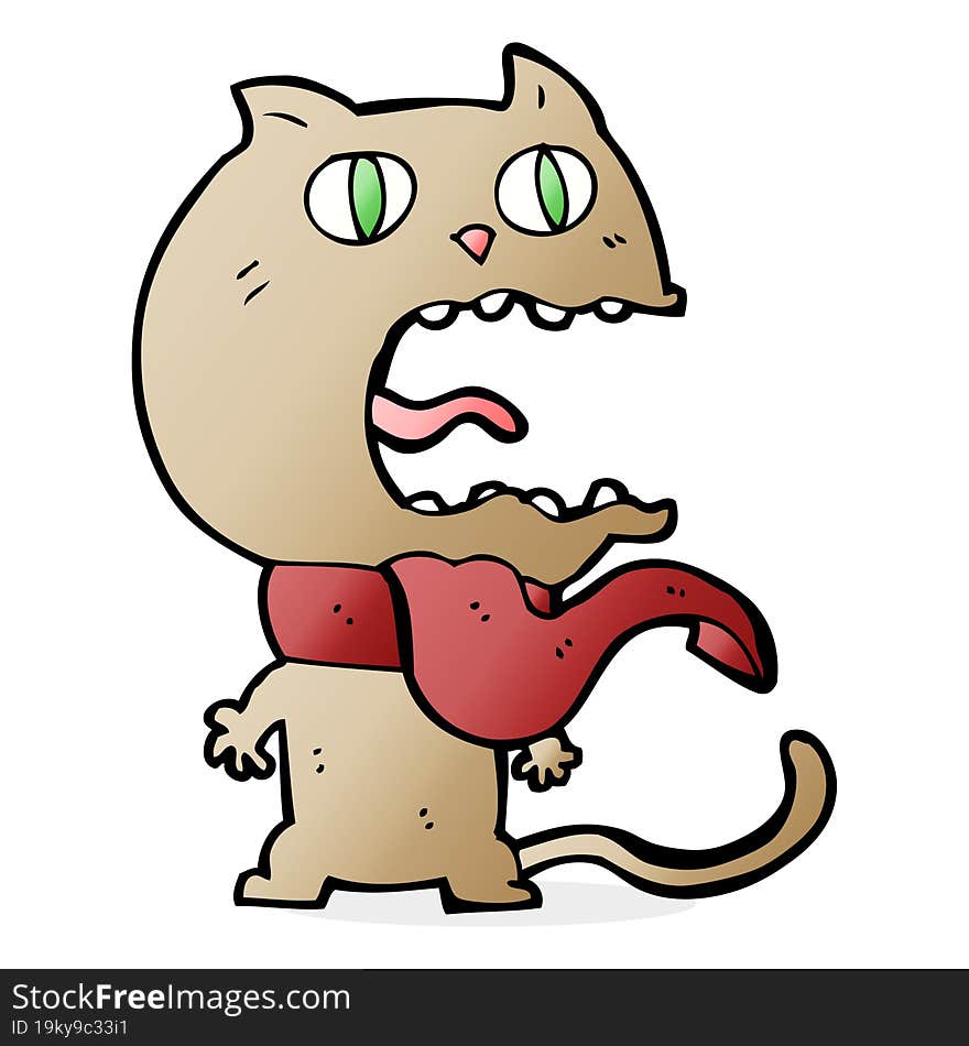 cartoon frightened cat