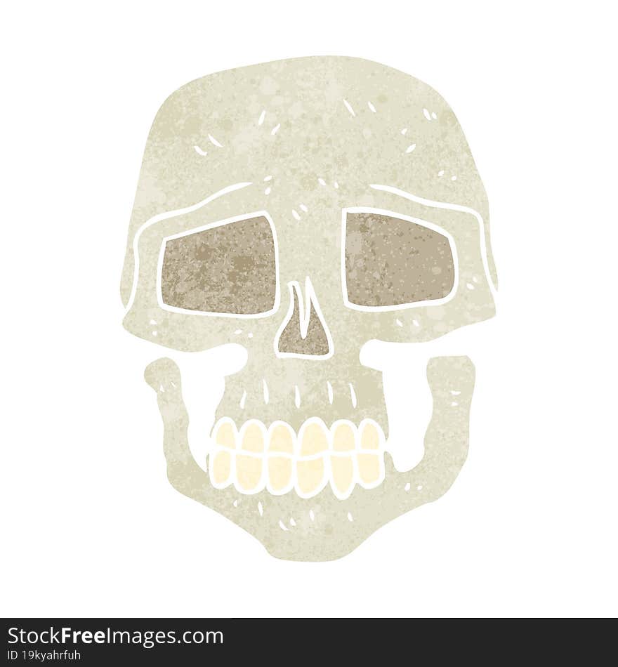 retro cartoon skull