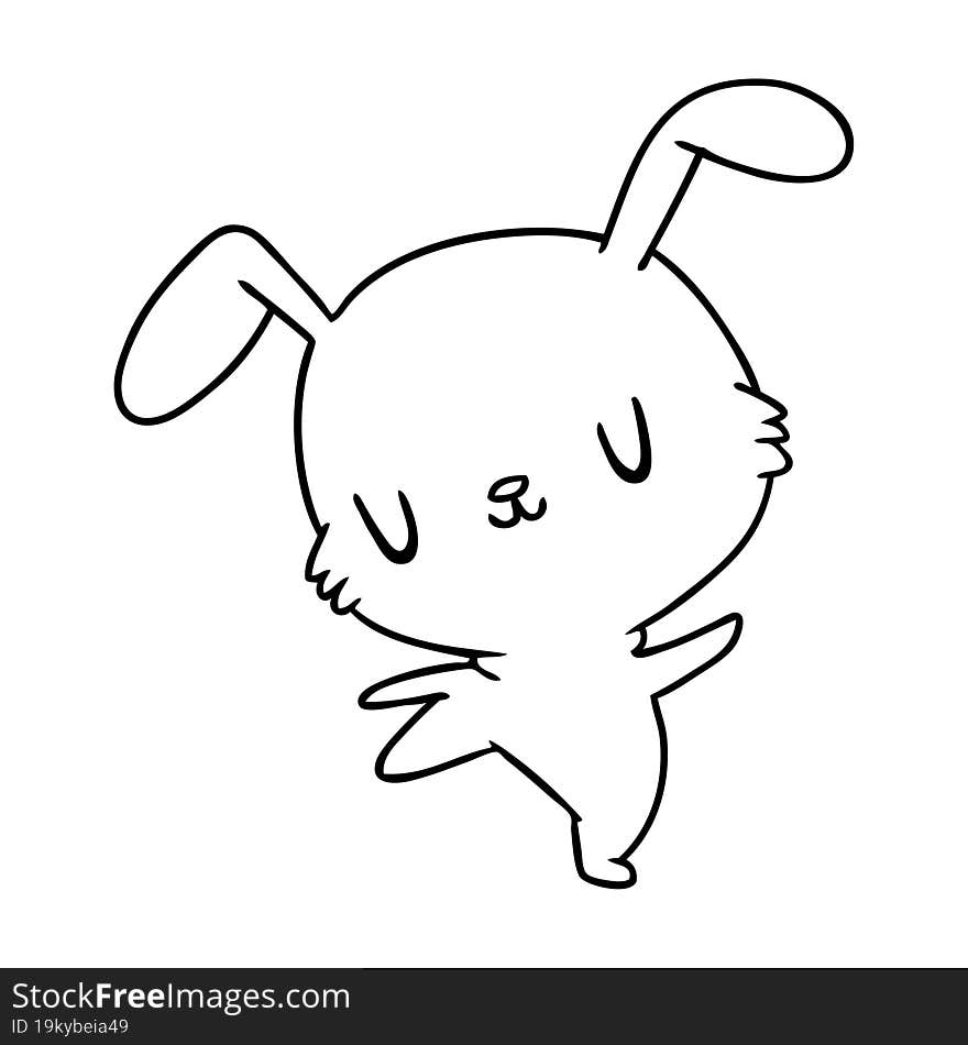 line drawing kawaii cute furry bunny