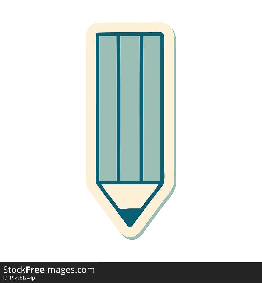 Tattoo Style Sticker Of A Pencil