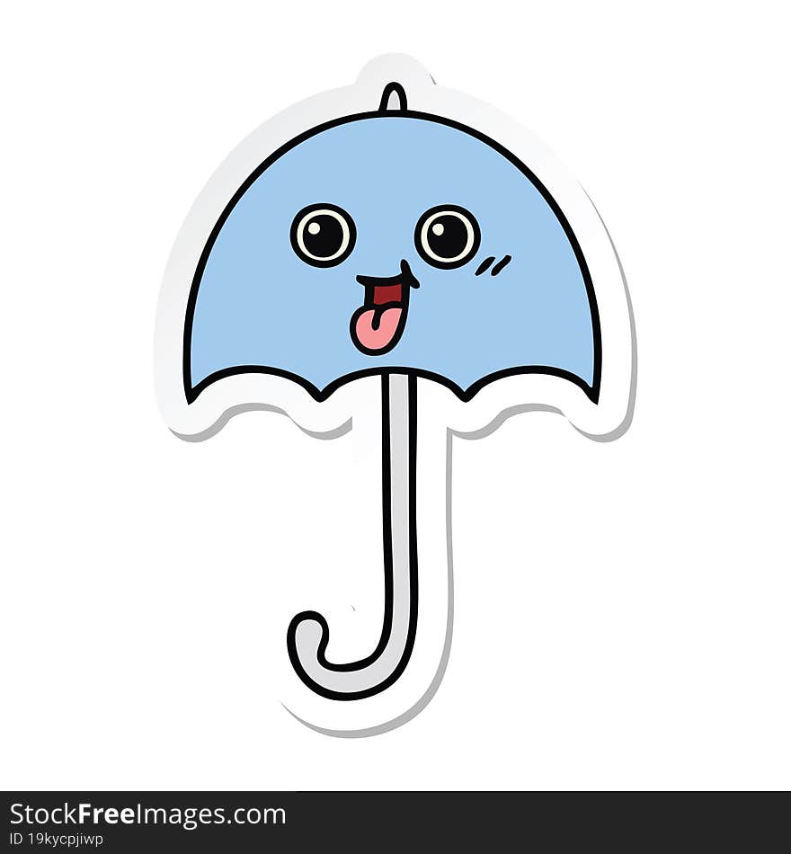 Sticker Of A Cute Cartoon Umbrella