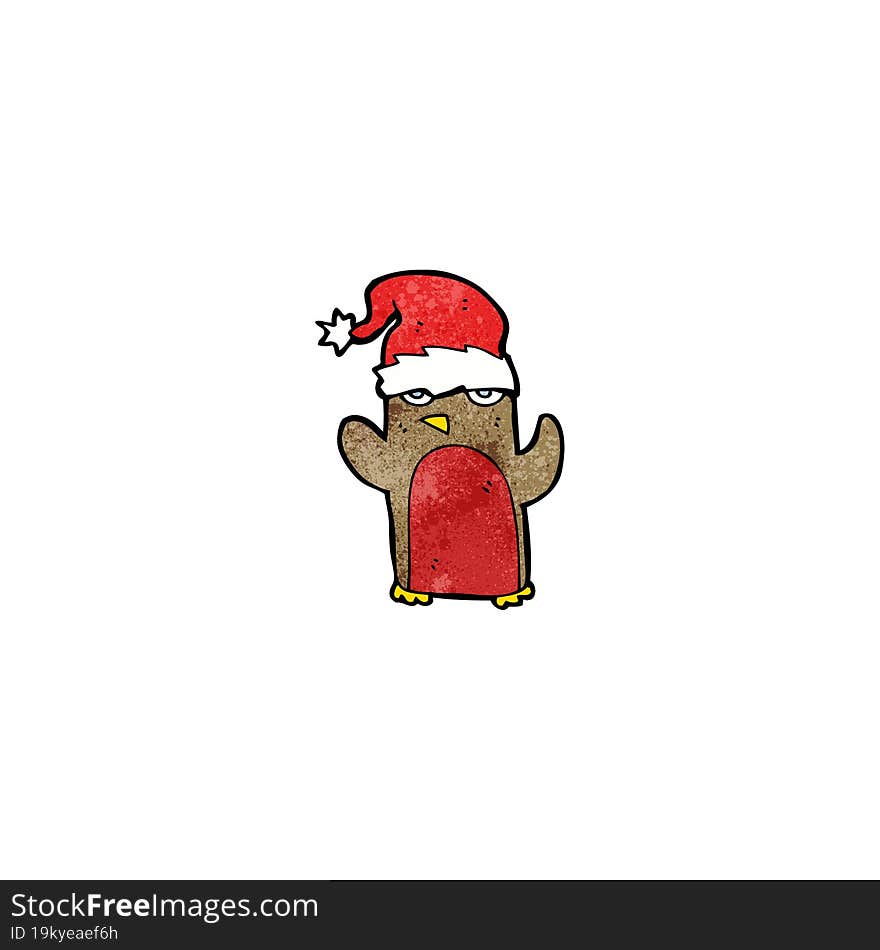 cartoon christmas robin