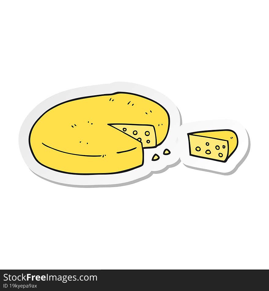 sticker of a cartoon cheese