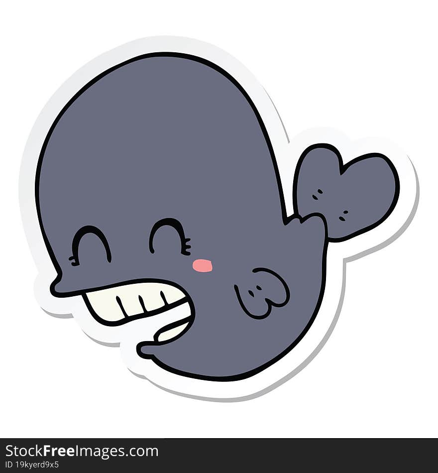 sticker of a cartoon whale