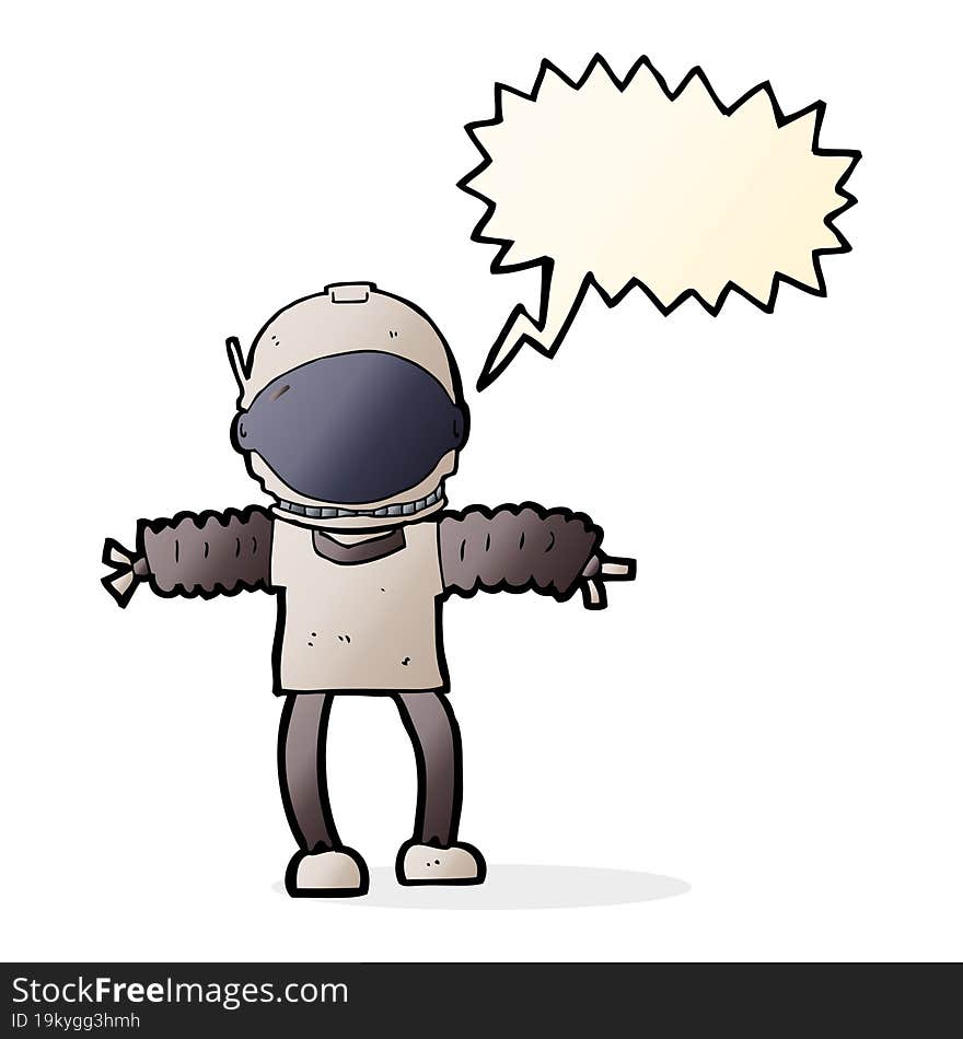 Cartoon Astronaut With Speech Bubble