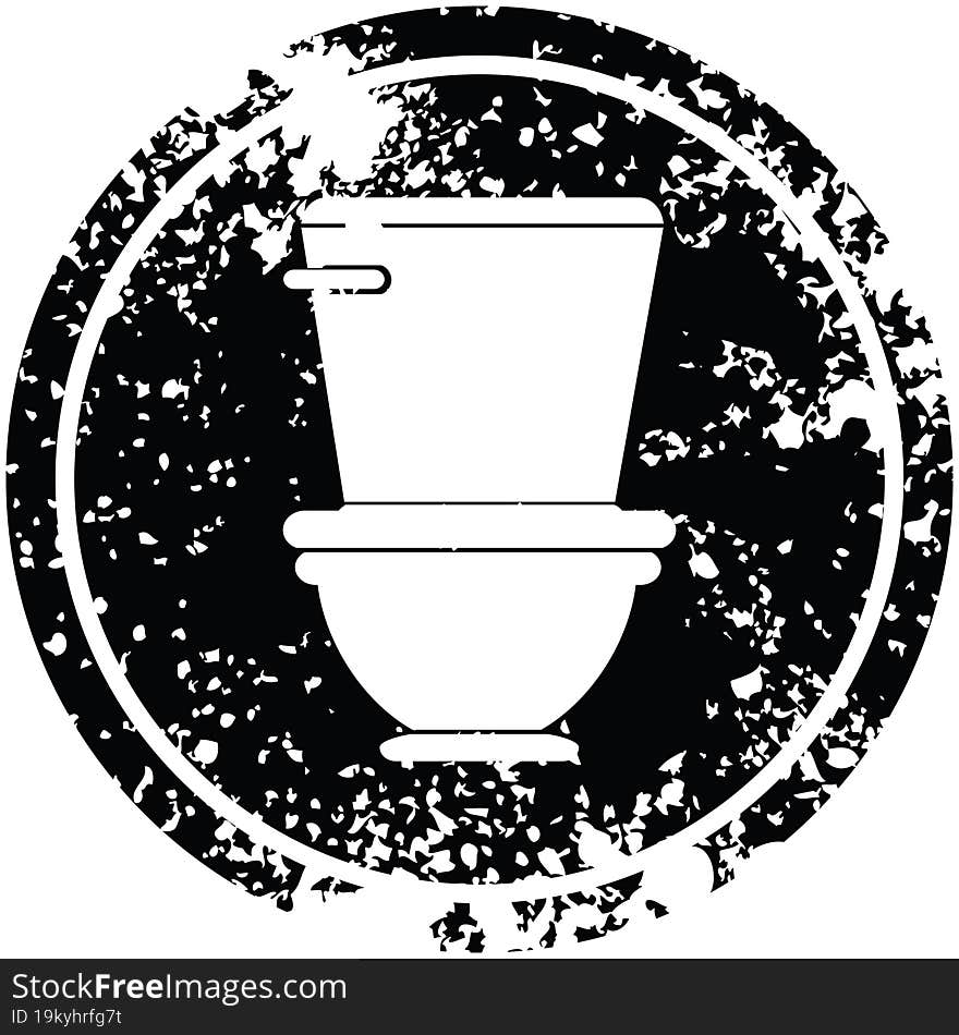 Toilet Circular Distressed Symbol