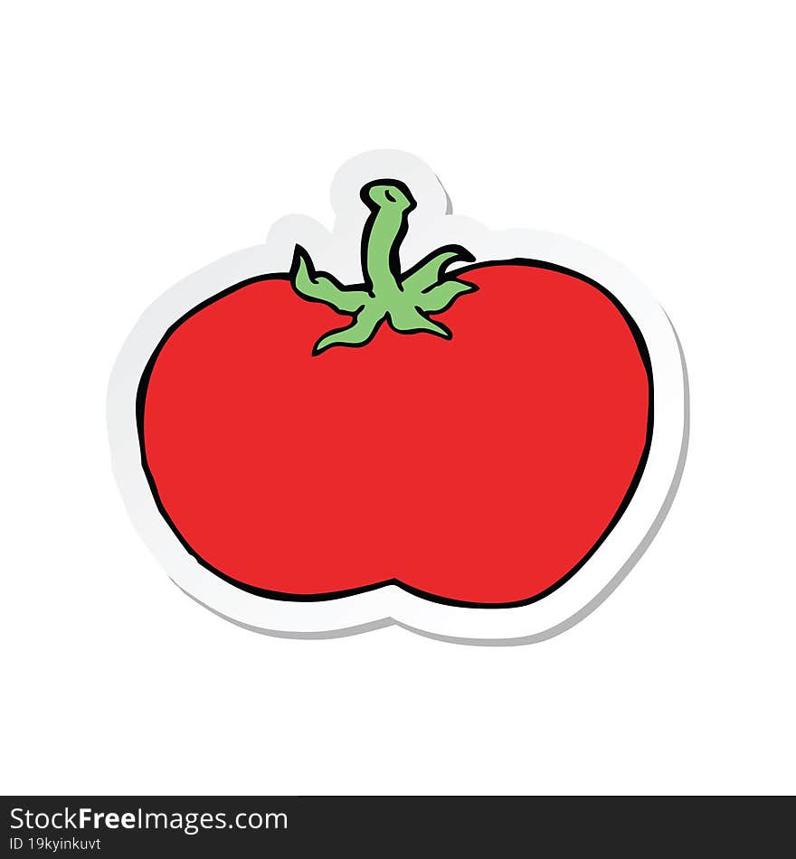 sticker of a cartoon tomato