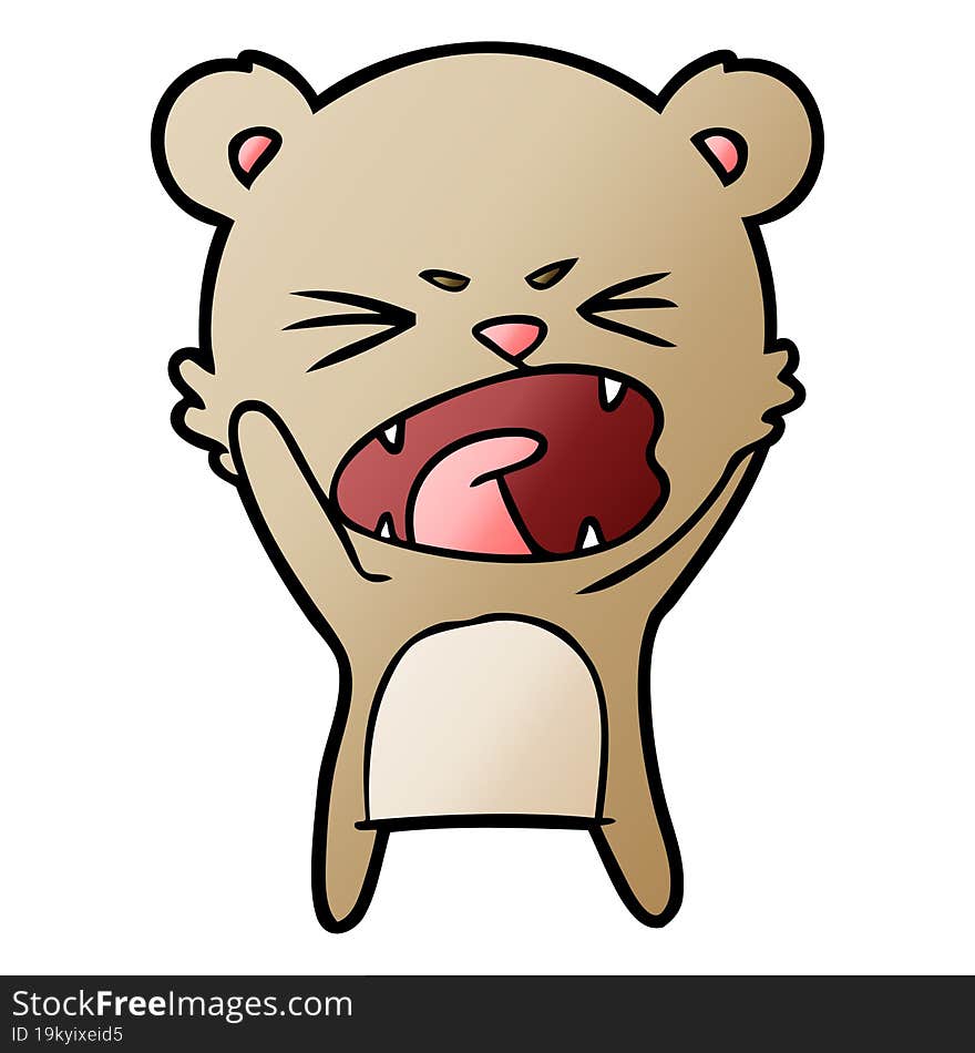 angry cartoon bear shouting. angry cartoon bear shouting