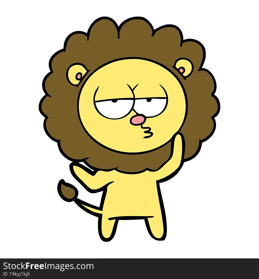 cartoon tired lion. cartoon tired lion