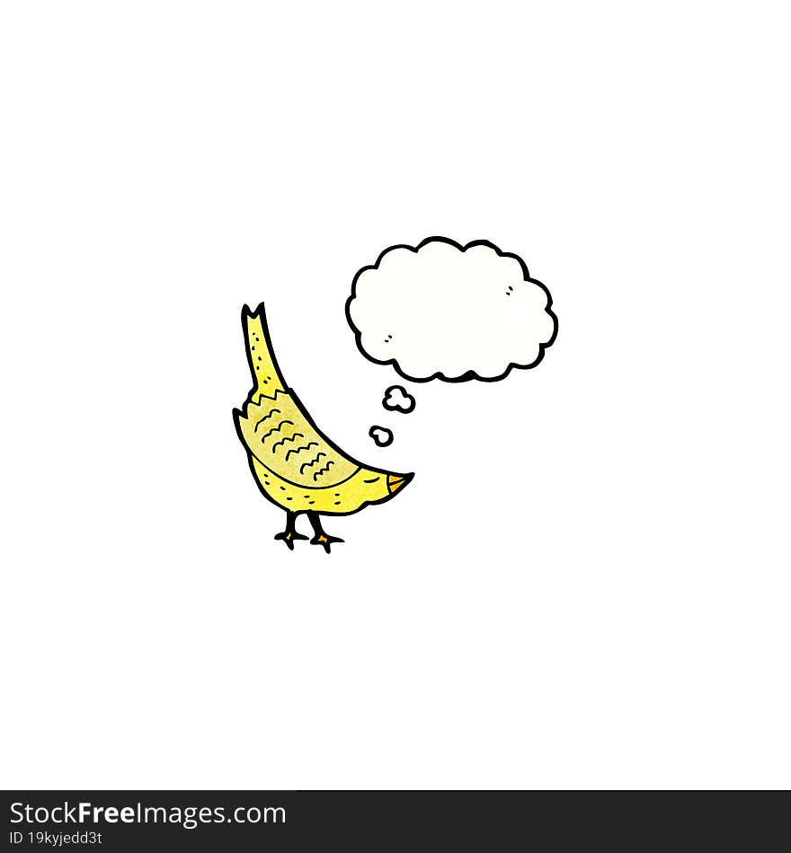 cartoon bird with thought bubble