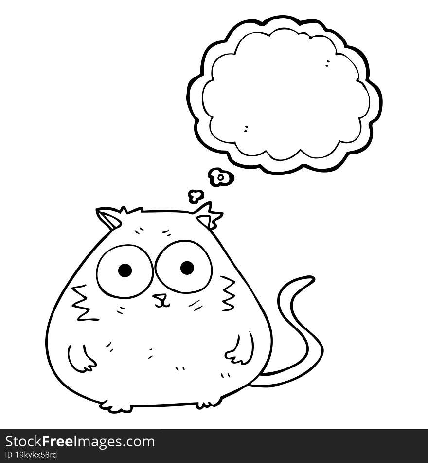 thought bubble cartoon fat cat