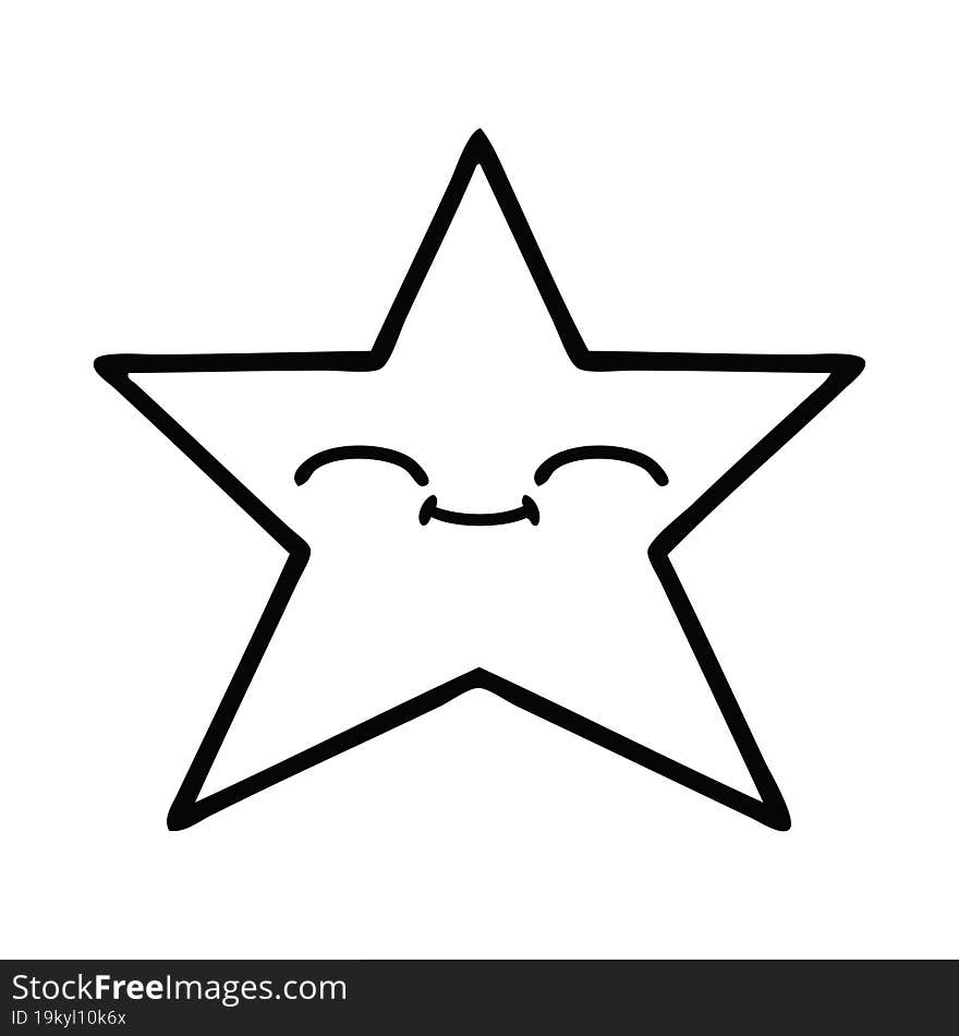 line drawing cartoon star fish