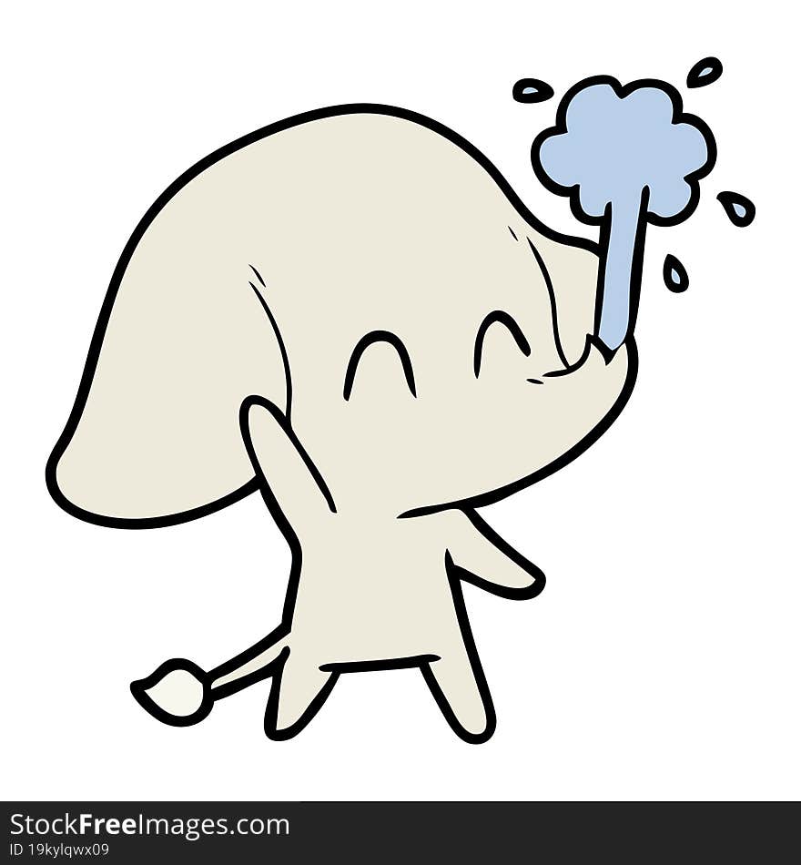 cute cartoon elephant spouting water. cute cartoon elephant spouting water