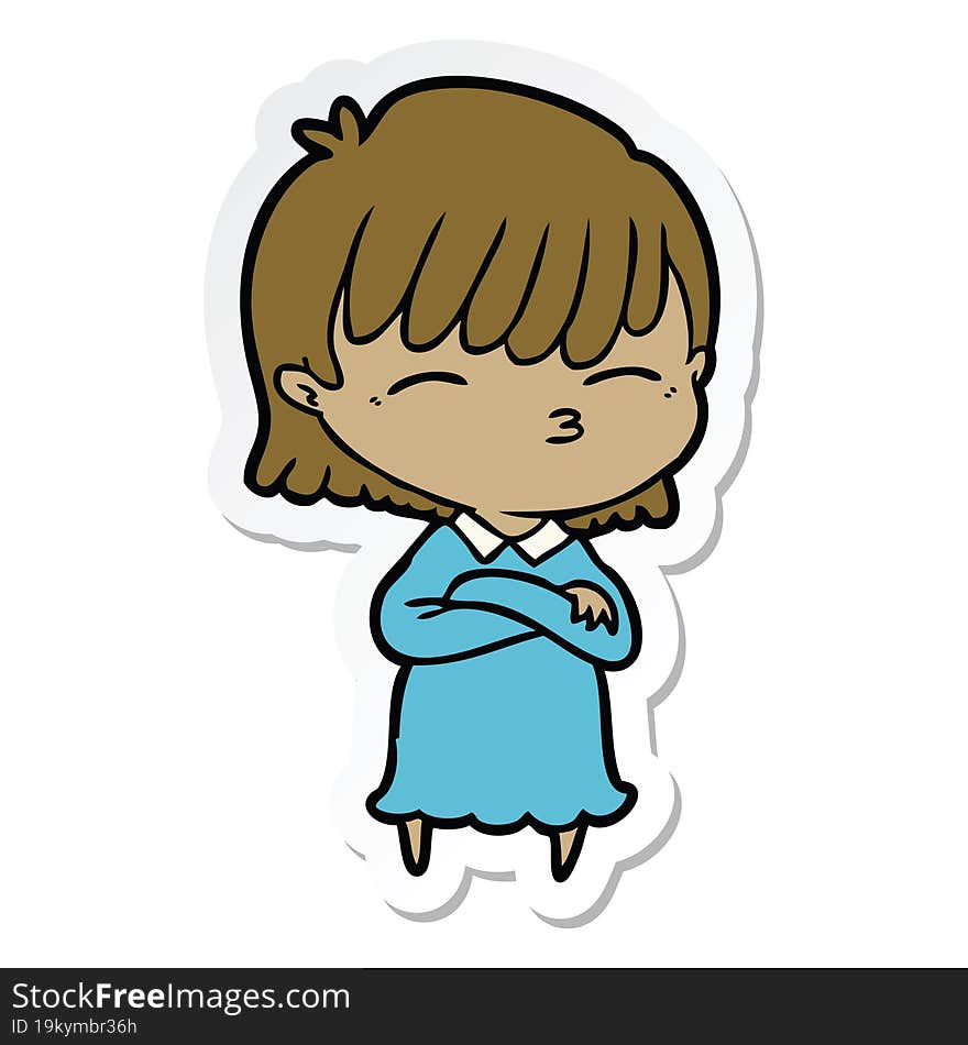 sticker of a cartoon woman