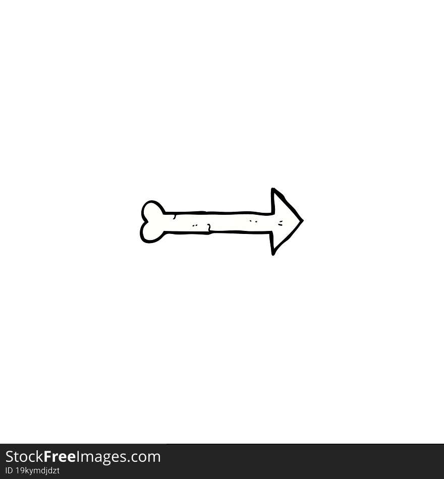 Cartoon Bone Direction Sign