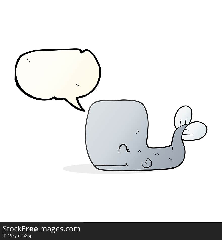 Speech Bubble Cartoon Happy Whale