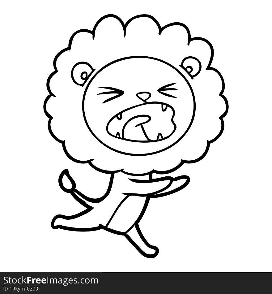 cartoon running lion. cartoon running lion