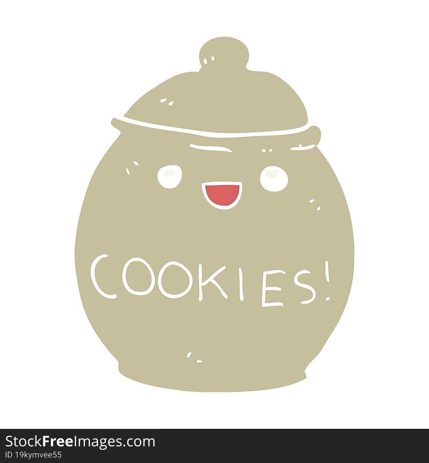 Cute Flat Color Style Cartoon Cookie Jar