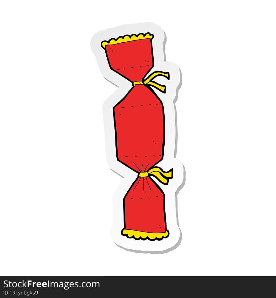 Sticker Of A Cartoon Christmas Cracker