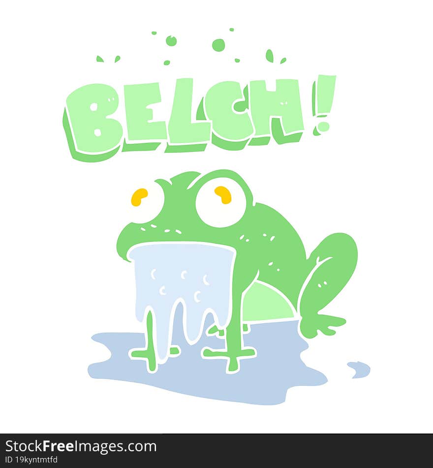 flat color illustration of gross little frog. flat color illustration of gross little frog