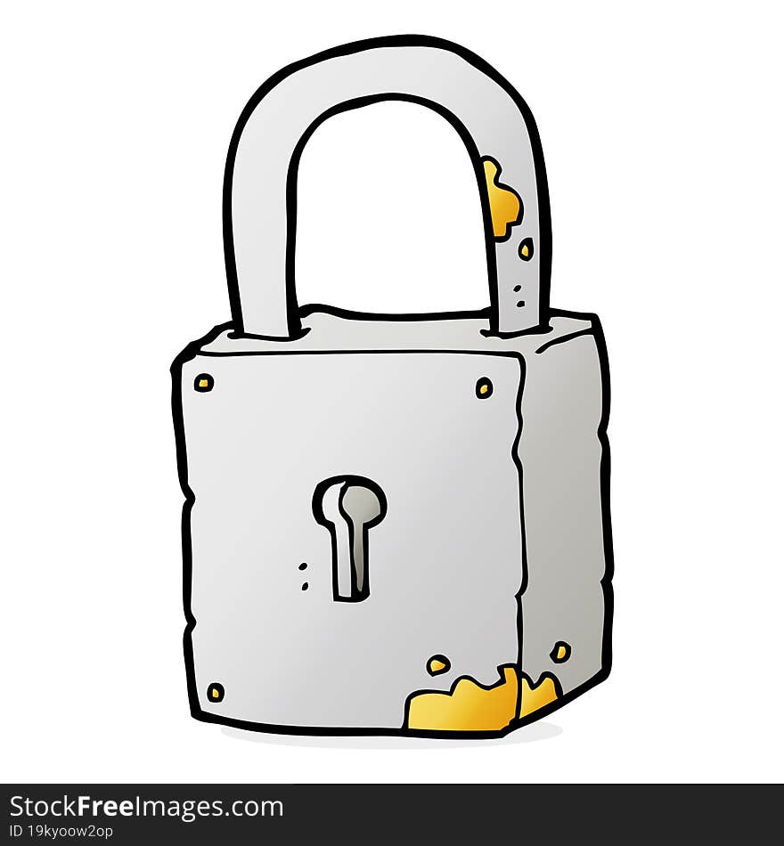 cartoon rusty lock