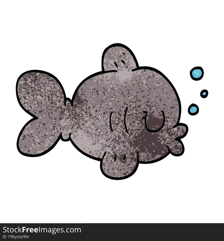 funny cartoon doodle fish