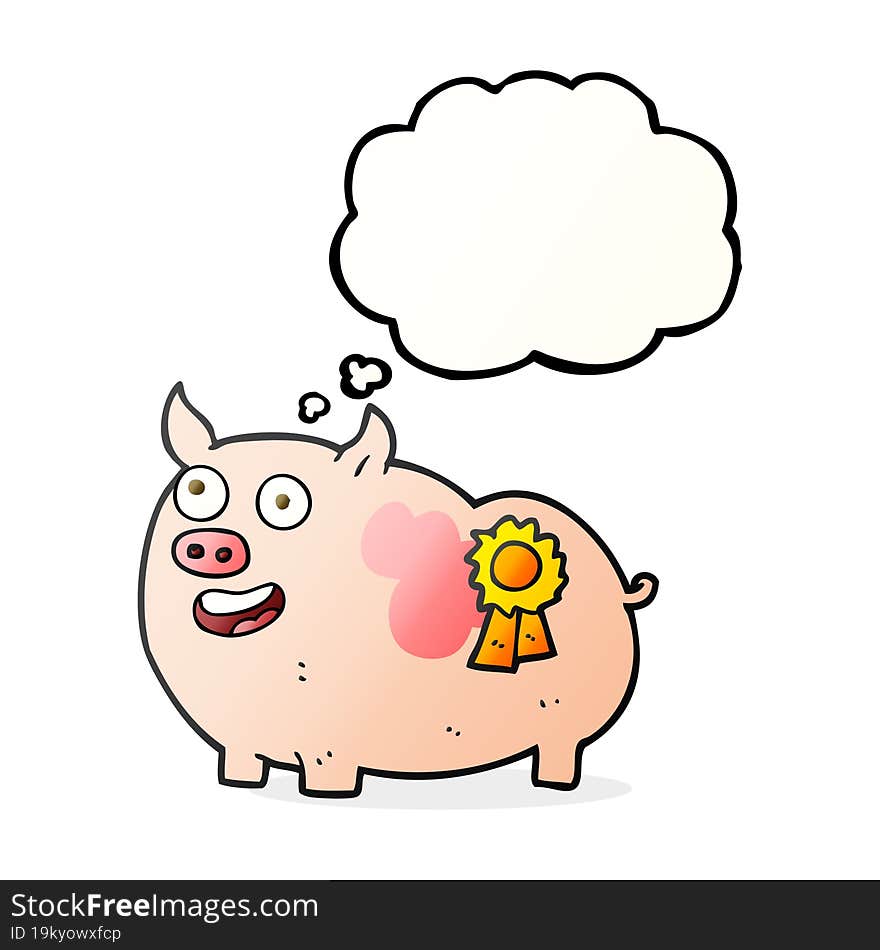 Thought Bubble Cartoon Prize Winning Pig