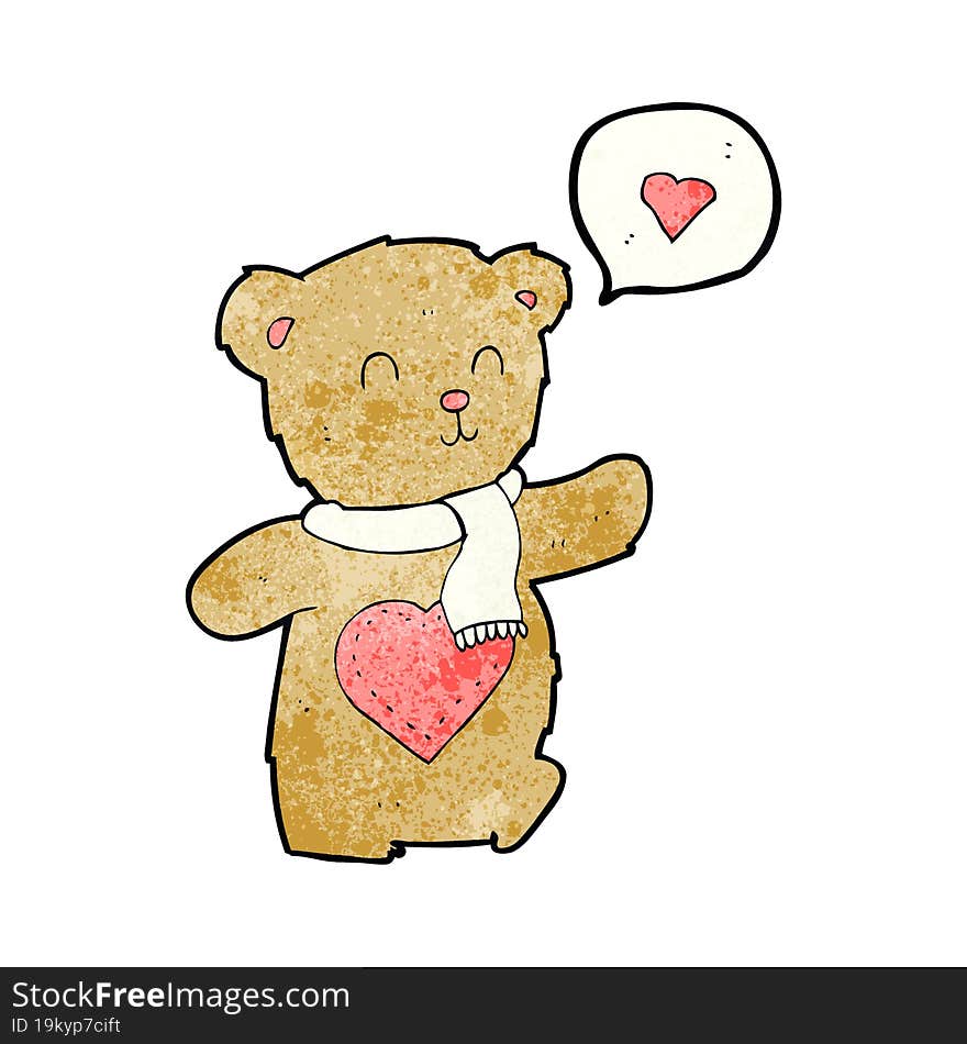 cartoon cute bear with love heart