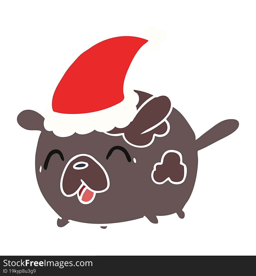 christmas cartoon of kawaii dog