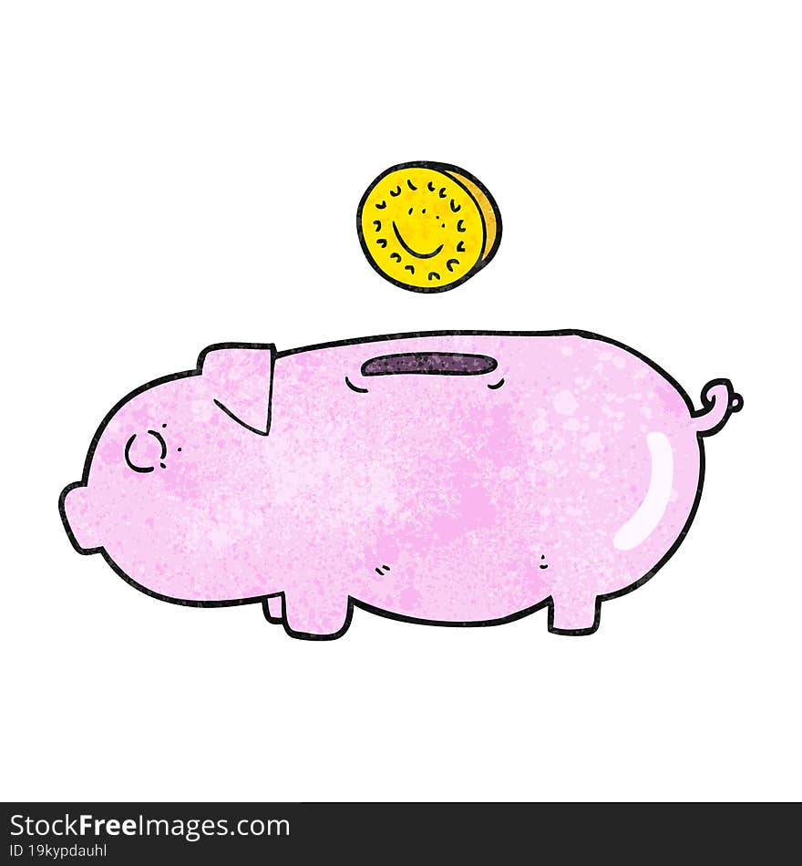 Textured Cartoon Piggy Bank