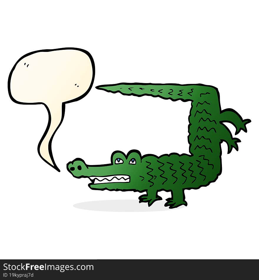 cartoon crocodile with speech bubble