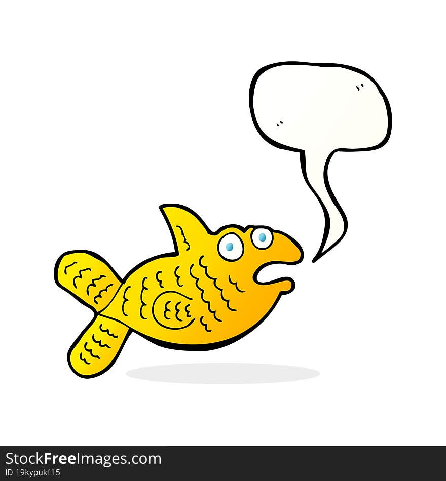 Cartoon Fish With Speech Bubble