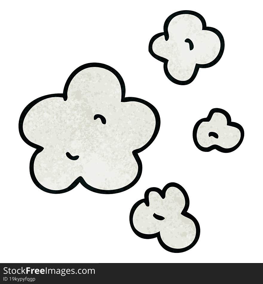 Quirky Hand Drawn Cartoon Clouds