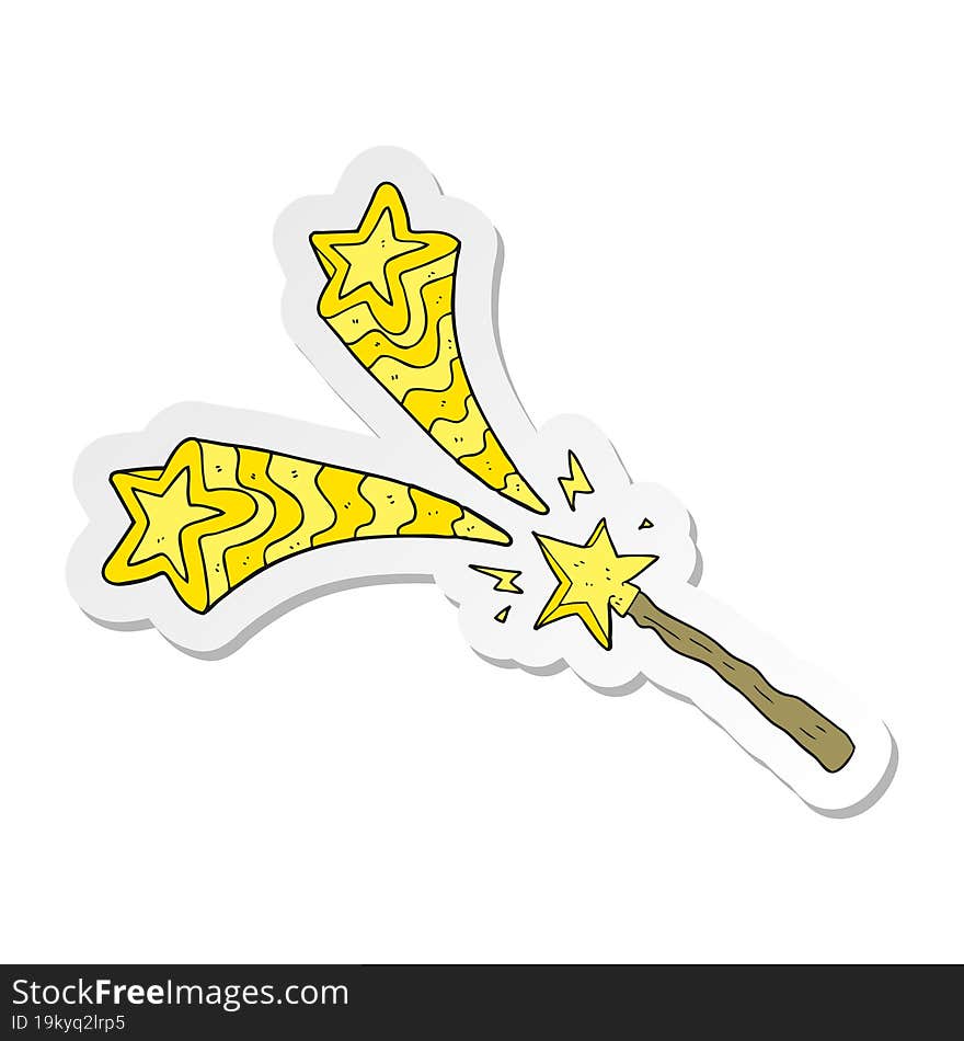 sticker of a cartoon magic wand