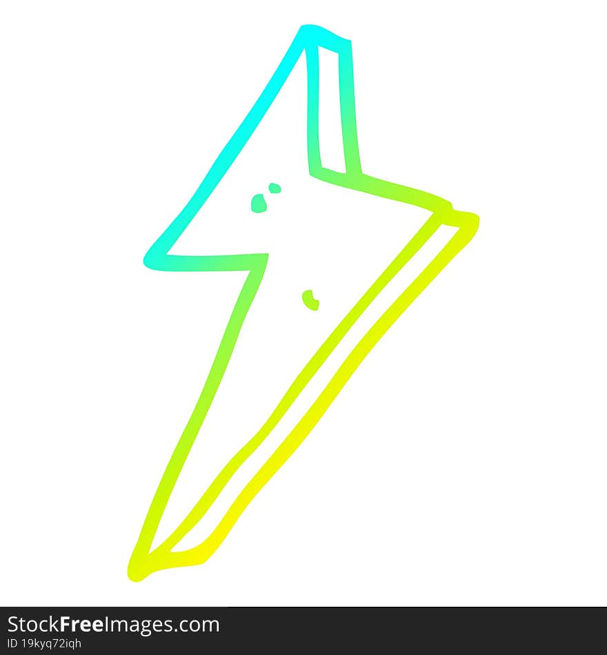 cold gradient line drawing cartoon lightning