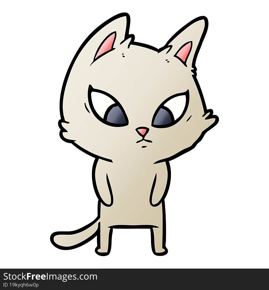 confused cartoon cat. confused cartoon cat