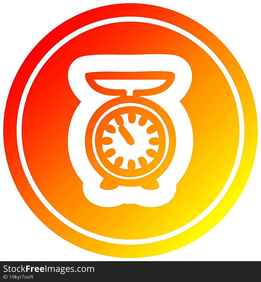 weighing scales circular in hot gradient spectrum