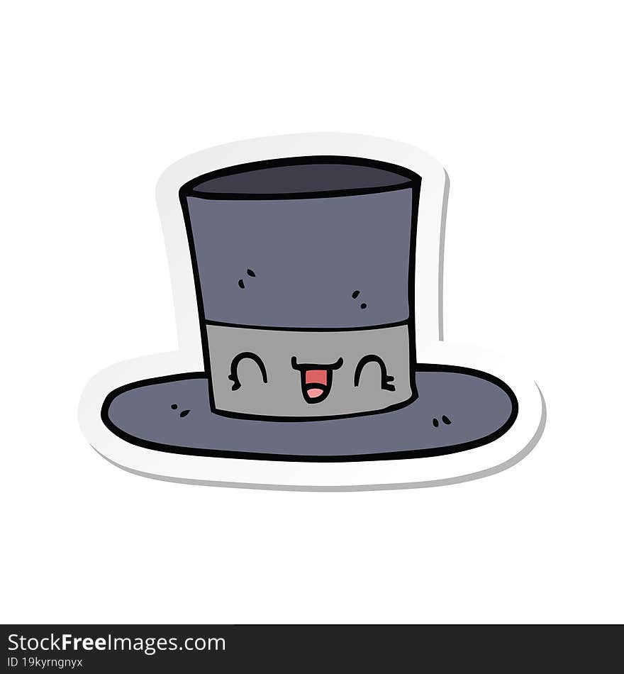 sticker of a cartoon top hat