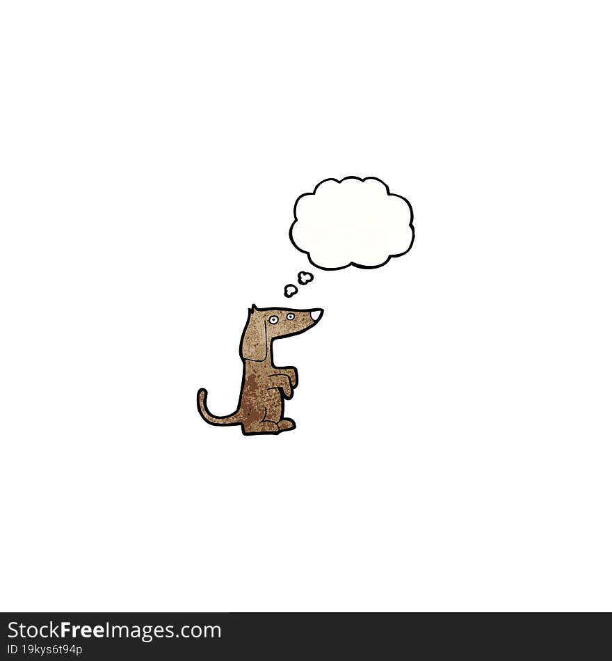 Cartoon Dog With Thought Bubble