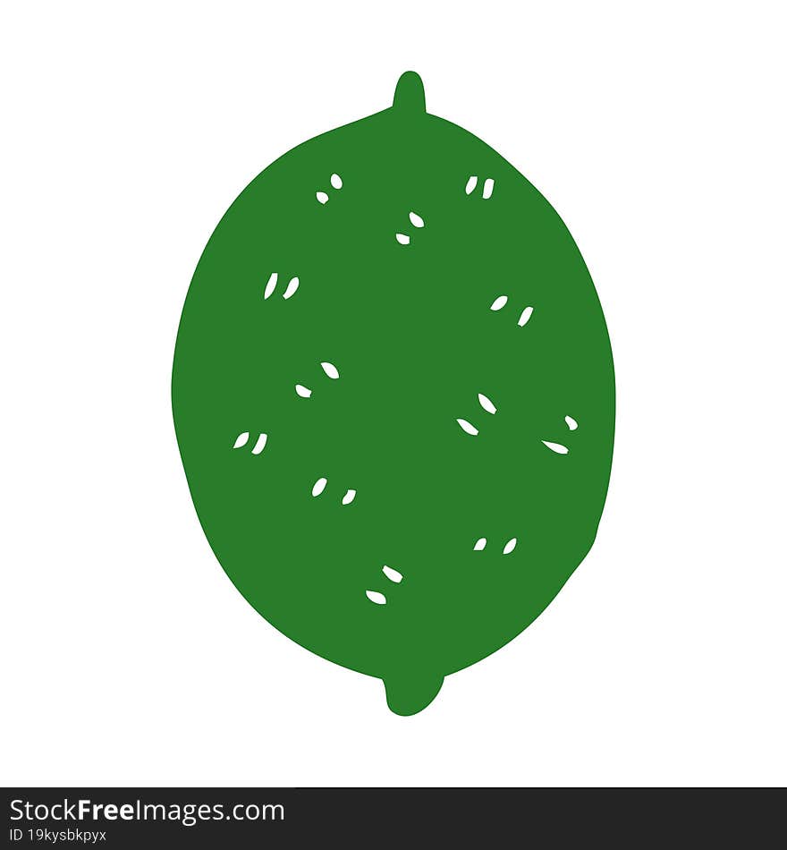 cartoon doodle lime fruit