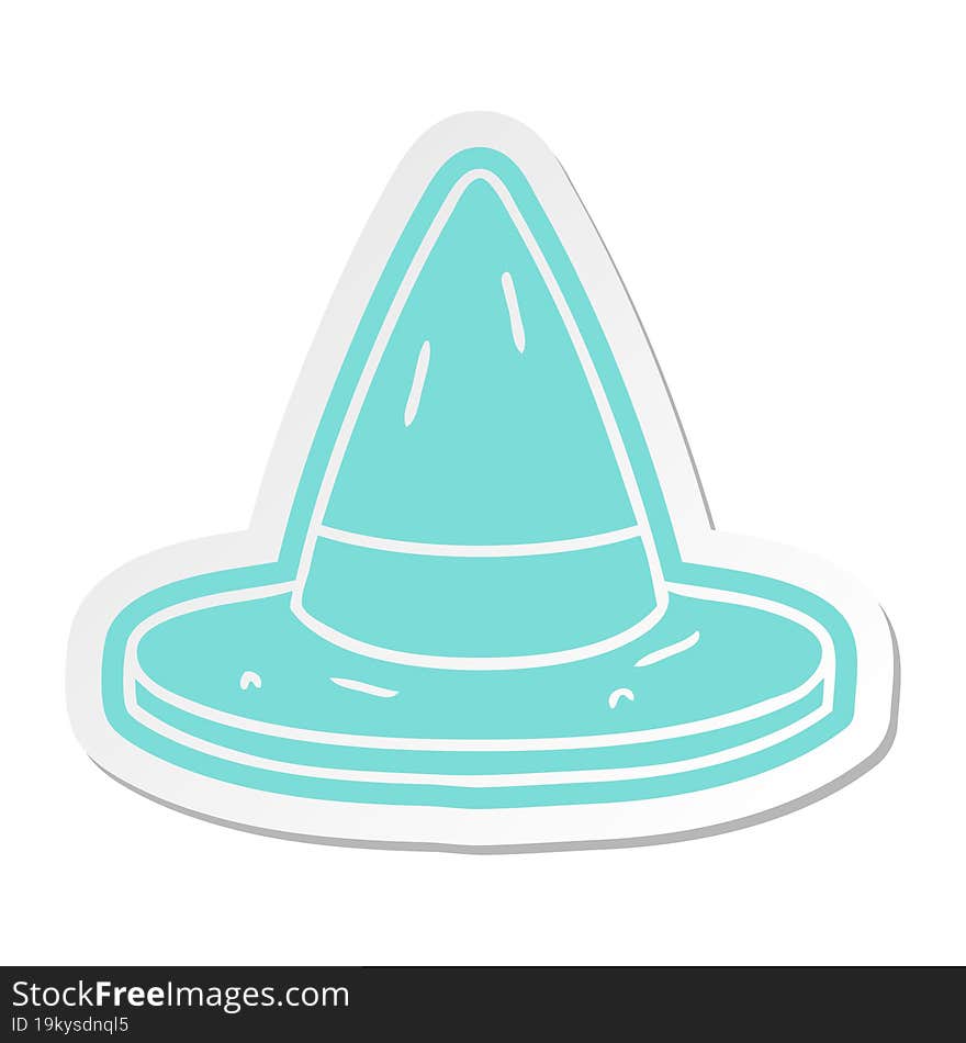 cartoon sticker of a witches hat