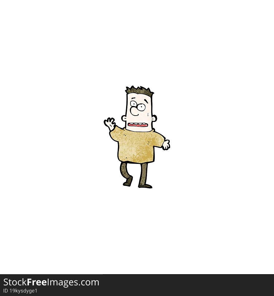 cartoon waving man