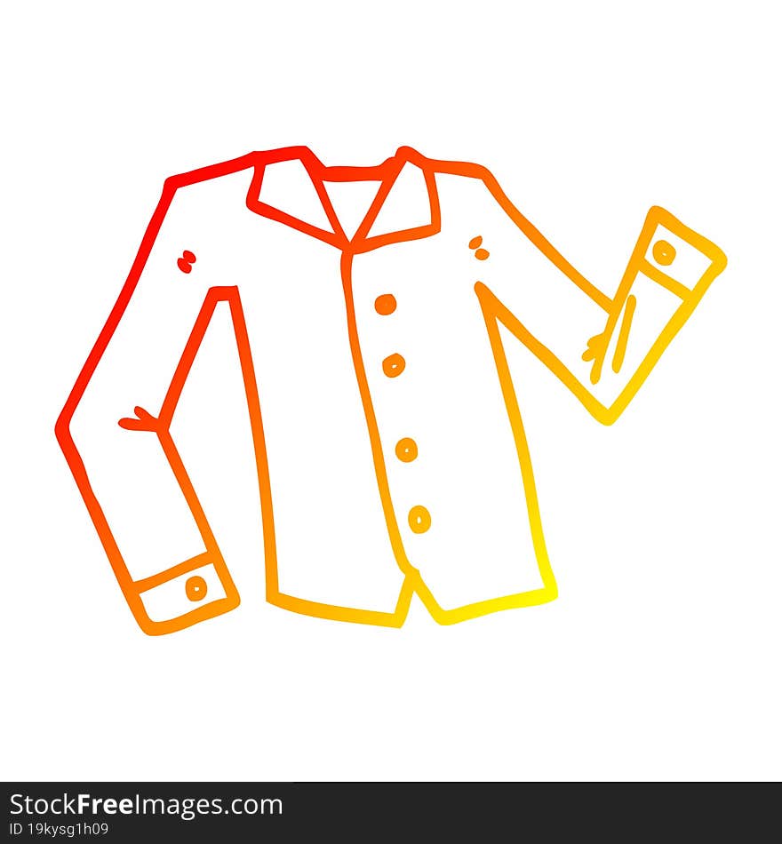 warm gradient line drawing cartoon work shirt