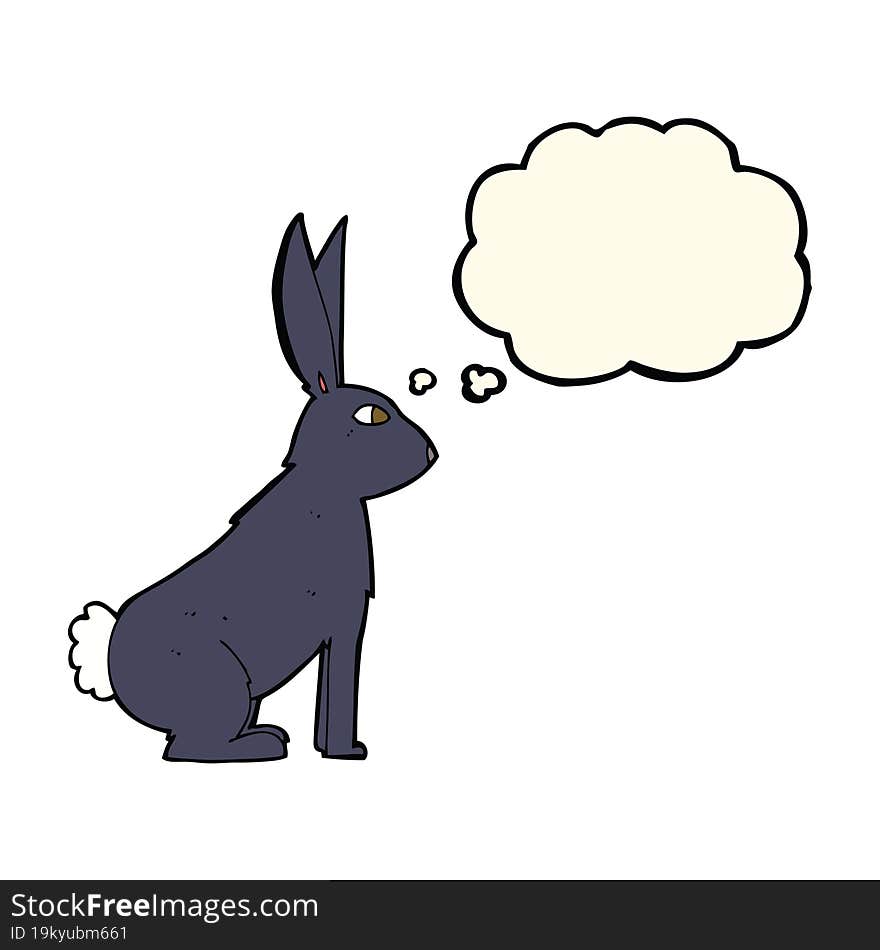 Cartoon Rabbit With Thought Bubble