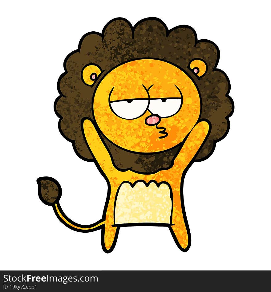 cartoon bored lion. cartoon bored lion