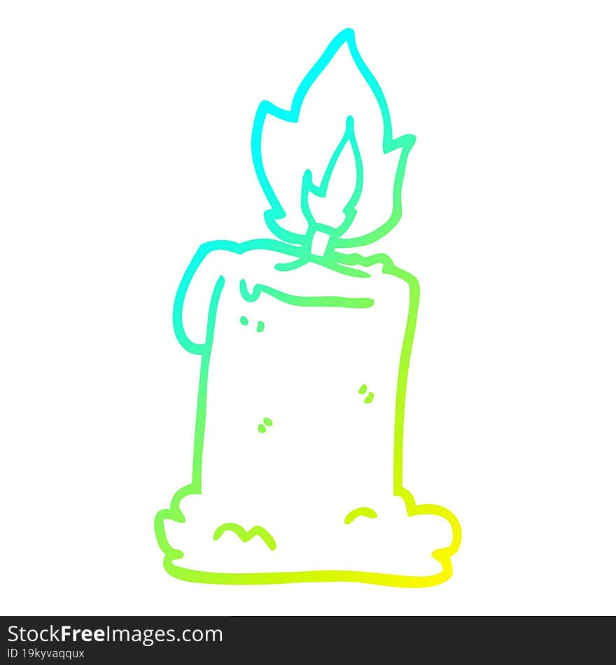 cold gradient line drawing cartoon lit candle