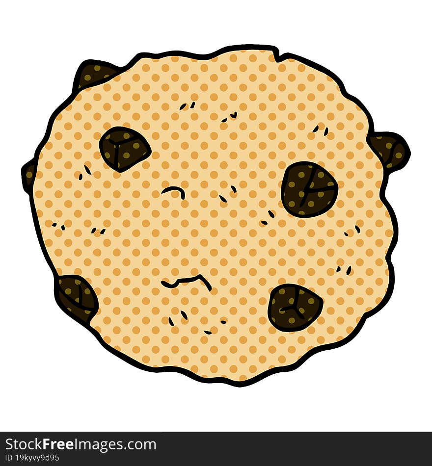 cartoon doodle chocolate chip cookie